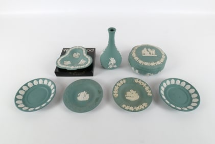 Group Lot of Teal Wedgwood Pieces