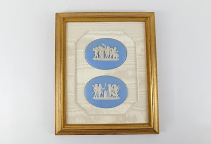 Pair of Antique Wedgwood Pale Blue Cameo Plaques