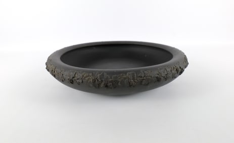Wedgwood Black Basalt Low Rim Gardenia Bowl