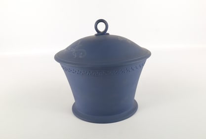 Wedgwood Portland Blue Jasperware Covered Casket