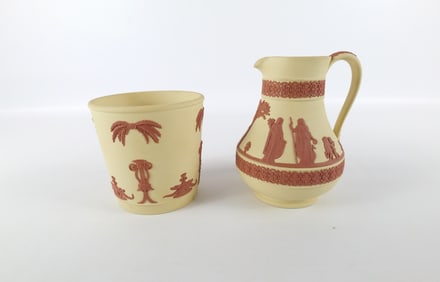 Lot of 2 Wedgwood Primrose Yellow and Terracotta Pieces