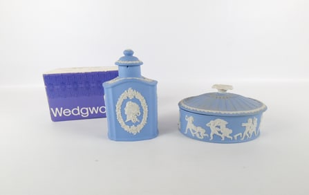 Lot of 2 Wedgwood Pale Blue Jasperware Pieces