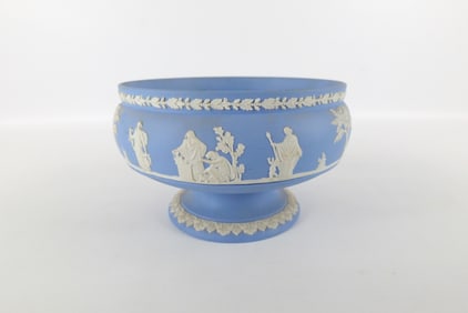 Wedgwood Blue Jasperware Pedestal Bowl