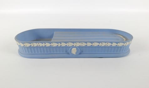 Wedgwood Blue Jasperware Julius Caesar Pen Tray