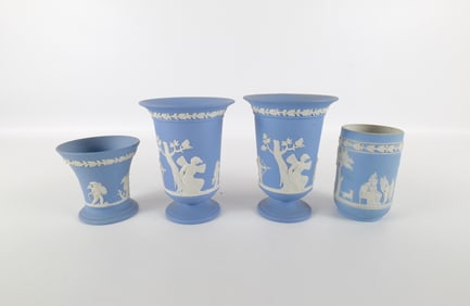 Lot of 4 Wedgwood Pale Blue Jasperware Pieces
