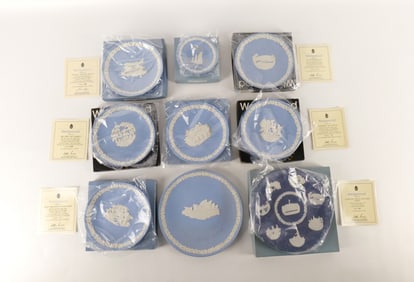 Lot of 9 Wedgwood Jasperware Australian Series Plates