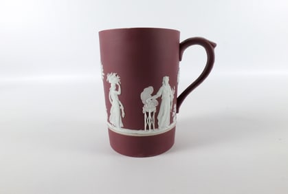 Antique Wedgwood Crimson Jasperware Sacrificial Scene Mug/Tankard
