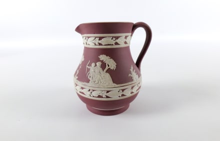 Antique Wedgwood Crimson Jasperware Miniature Jug/Creamer/Pitcher