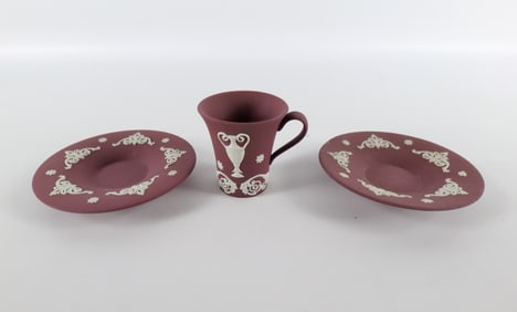 Lot of 3 Wedgwood Crimson Pieces