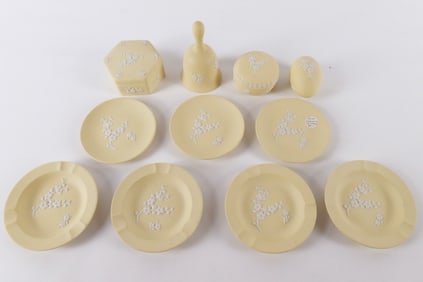 Lot of 11 Wedgwood Primrose Yellow Jasperware Pieces