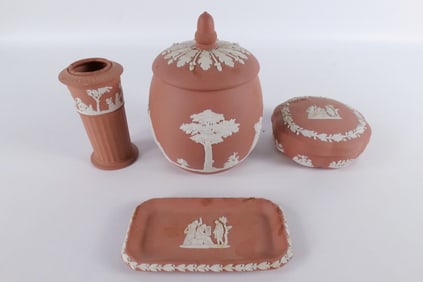 Lot of 4 Wedgwood Terracotta Jasperware Pieces