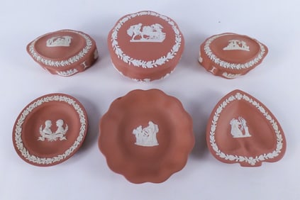 Lot of 6 Wedgwood Terracotta Jasperware Pieces