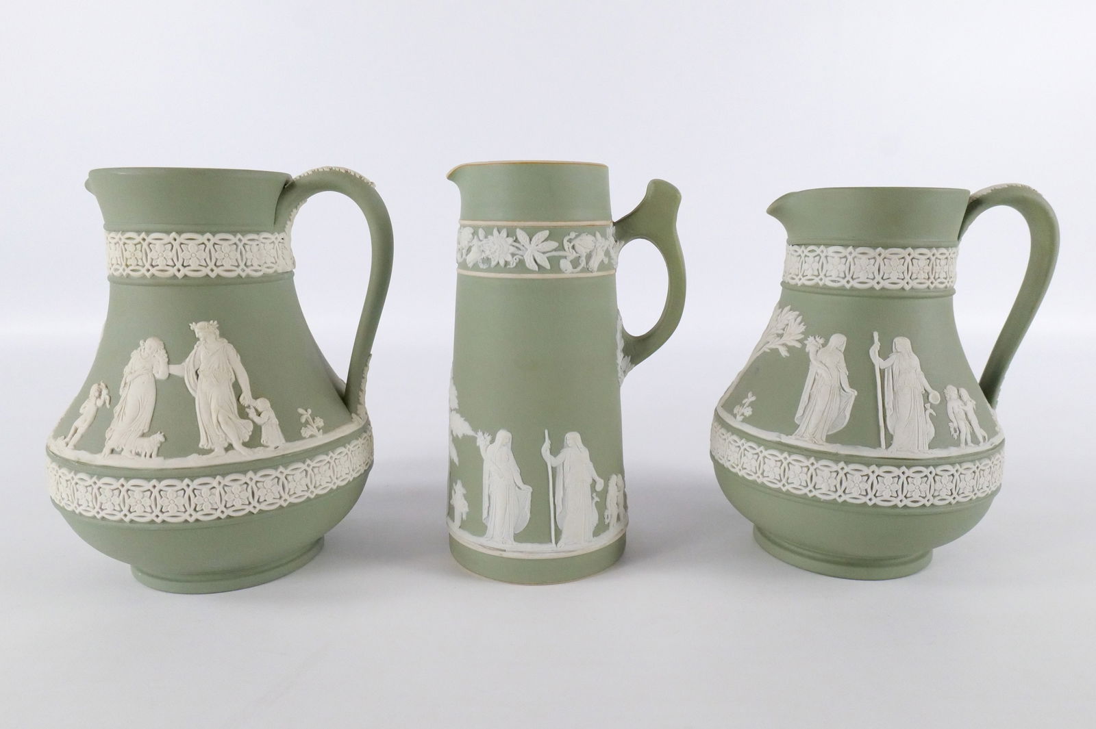 Lot of 3 Wedgwood Sage Green Jasperware Pieces (1 of 13)