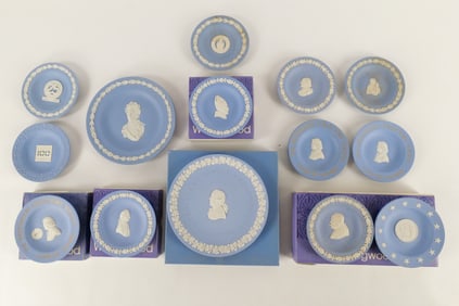 Large Lot of Wedgwood Pale Blue Jasperware Collector Plates