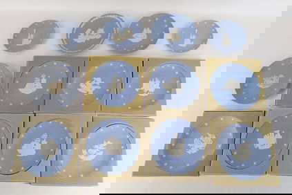 Lot of 12 Wedgwood Pale Blue Jasperware Collector Plates