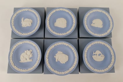 Lot of 6 Wedgwood Pale Blue Jasperware Dishes