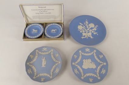 Lot of 4 Wedgwood Pale Blue Jasperware Plates