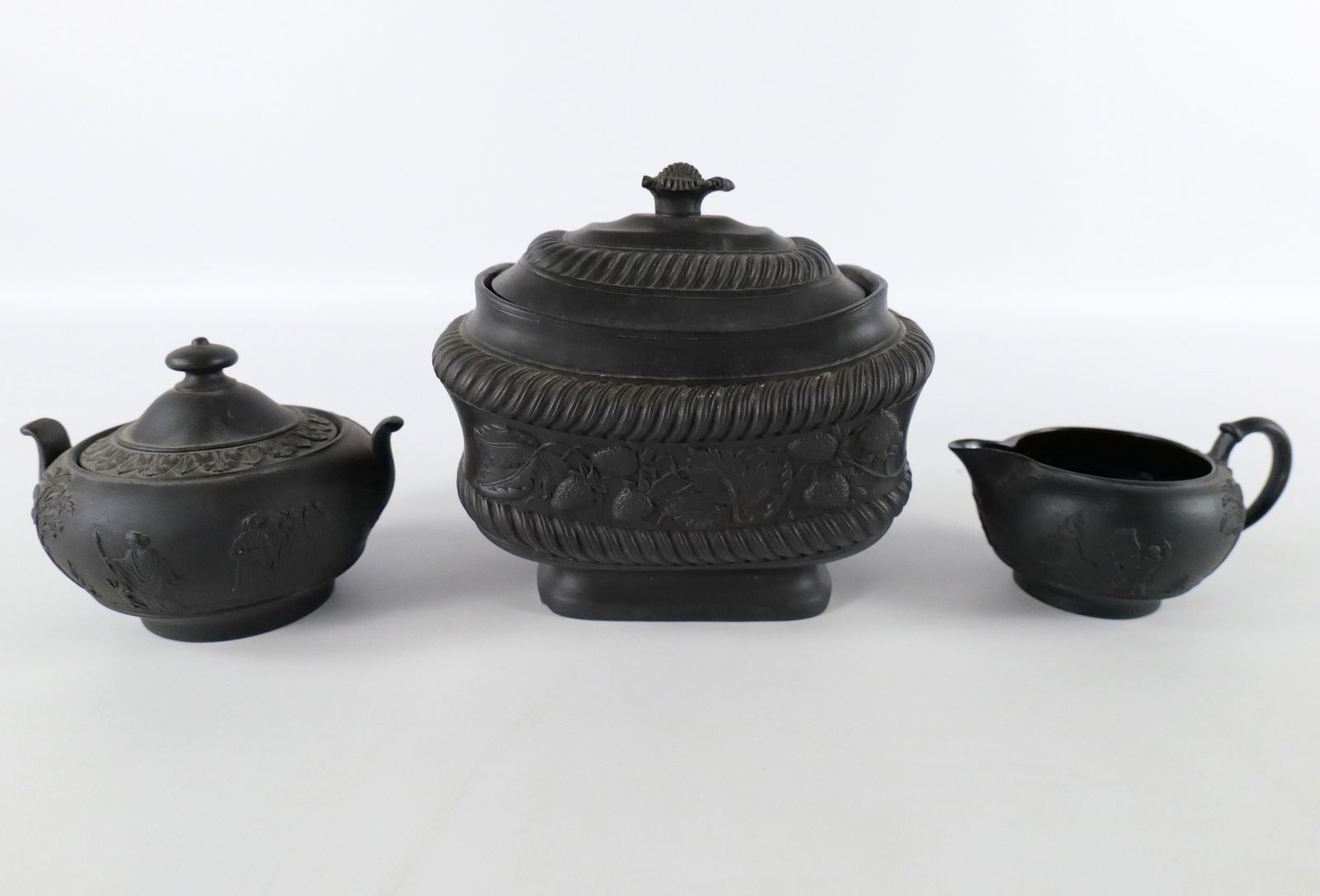 Lot of 3 Antique Black Basalt Pieces (1 of 12)