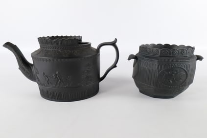 Lot of 2 Black Basalt Pieces