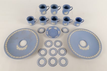 Lot of Wedgwood Blue and White Jasperware Pieces