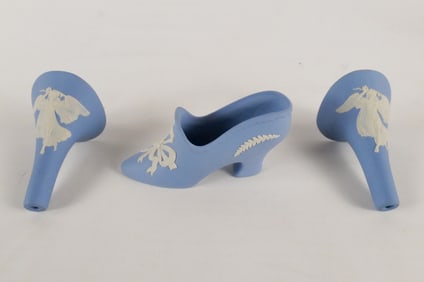 Lot of 3 Wedgwood Jasperware Collectible Shoe Items