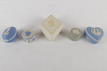 Lot of 5 Wedgwood Trinket and Dresser Boxes