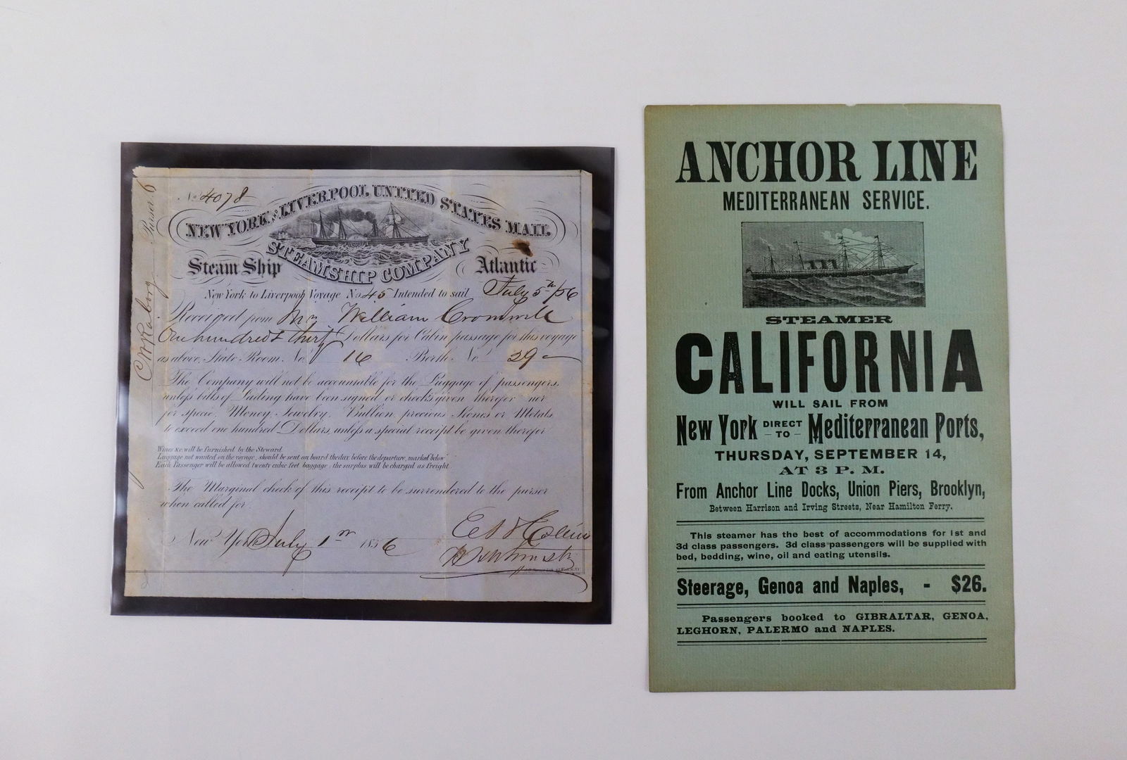 Lot of 19th Century Steamship Ephemera (1 of 11)