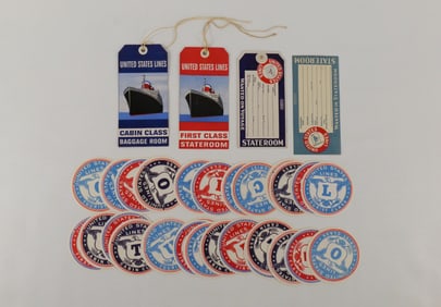 Group of S.S. United States Luggage Tags