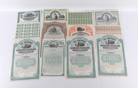 Group Lot of Railroad Stock Certificates