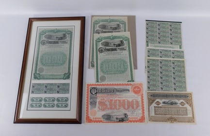 Group Lot of Railroad Stock Certificates
