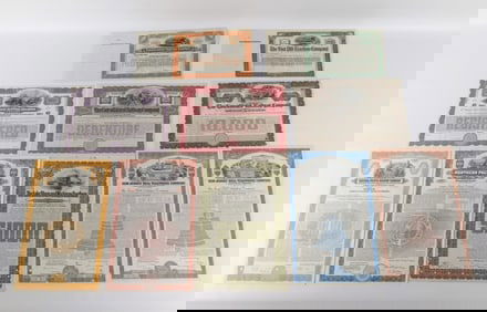 Group Lot of Railroad and Bell Telephone Stock Certificates
