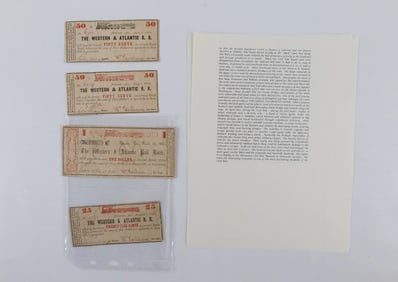 Lot of Western & Atlantic Railroad Notes/Fractional Notes