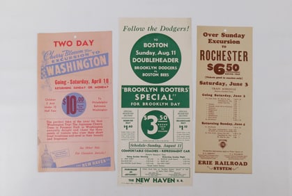 Lot of 3 Railroad Excursion Broadsides
