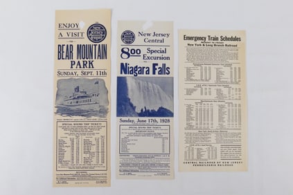 Lot of 3 New Jersey Central Railroad Broadsides