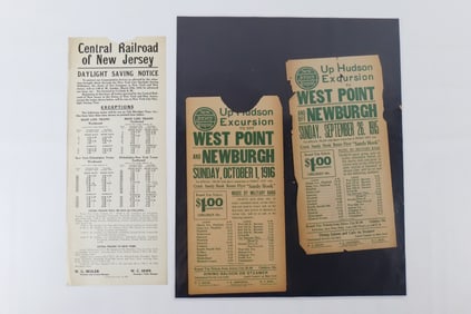 Lot of 3 New Jersey Central Railroad Broadsides