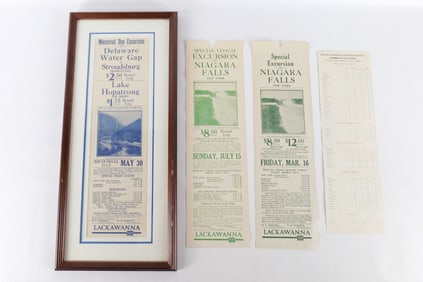 Lot of 4 Lackawanna Railroad Broadsides