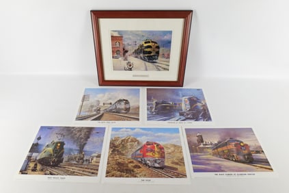 Group of Train Lithographs by Tony Fachet