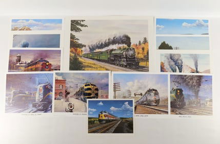 Lot of Unframed Train Lithographs