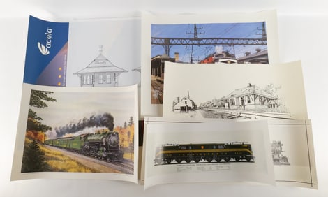 Lot of Train Related Prints, Litho's, and Posters