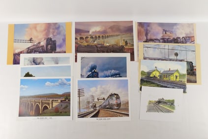 Lot of Train Related Prints and Litho's
