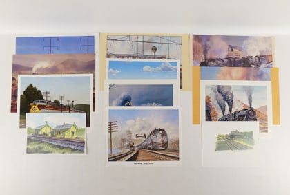 Lot of Train Related Prints and Litho's