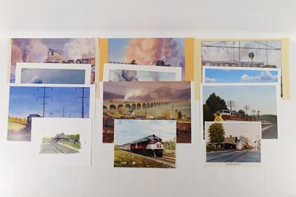 Lot of Train Related Prints and Litho's