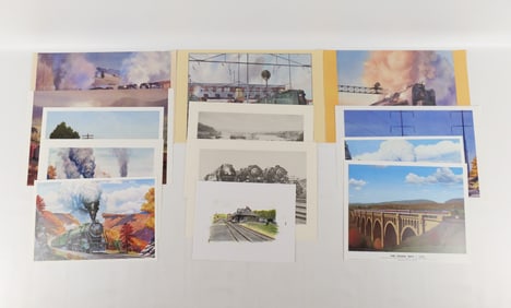 Lot of Train Related Prints and Litho's