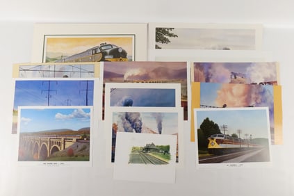 Lot of Train Related Prints and Litho's