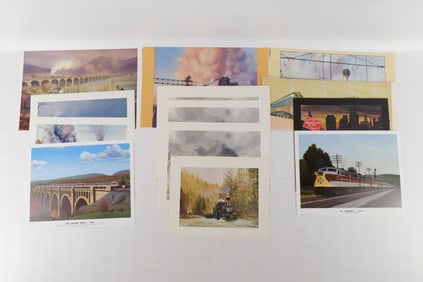 Lot of Train Related Prints and Litho's