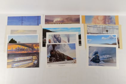 Lot of Train Related Prints and Litho's