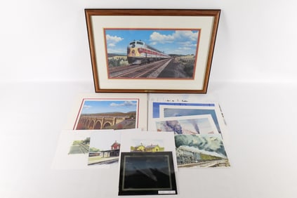 Lot of Train Related Prints and Litho's