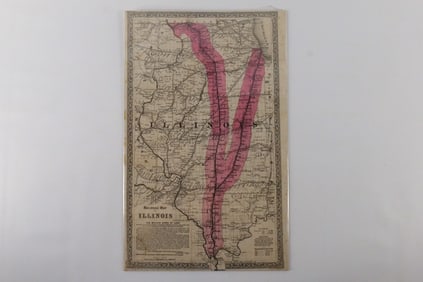 G. Woolworth Colton's 1861 Railroad Map of Illinois