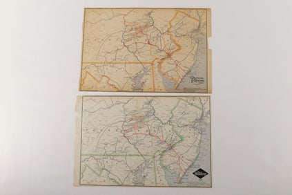 Lot of 2 Early 20th Century Railroad Maps