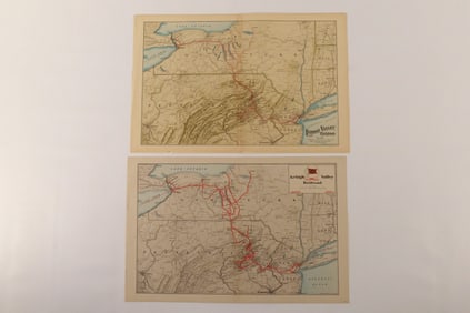 Lot of 2 Lehigh Valley Railroad Maps